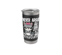 Nunca discutas con una chica baja que tiene una "a" en su nombre Vaso térmico de acero inoxidable de doble pared
