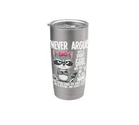 Nunca discutas con una chica baja que tiene una "a" en su nombre Vaso térmico de acero inoxidable de doble pared