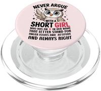 Nunca discutas con una Chica Corta Que Tiene una A, Bonito diseño de búho PopSockets PopGrip para MagSafe