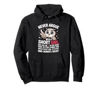 Nunca discutas con una Chica Corta Que Tiene una A, Bonito diseño de búho Sudadera con Capucha