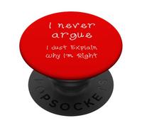 Nunca discuto Solo explico por qué Tengo razón PopSockets PopGrip Adhesivo