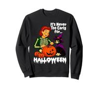 Nunca es Demasiado temprano para Halloween Gato Calabaza Jack O Lantern Sudadera