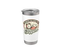 Nunca es demasiado temprano para las pantuflas | Pijamas retro vintage Vaso térmico de acero inoxidable de doble pared