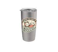 Nunca es demasiado temprano para las pantuflas | Pijamas retro vintage Vaso térmico de acero inoxidable de doble pared