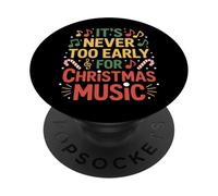 Nunca es demasiado temprano para Navidad Música Navidad PopSockets PopGrip Adhesivo