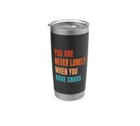 Nunca estás solo cuando tienes cangrejos Humor divertido Vaso térmico de acero inoxidable de doble pared