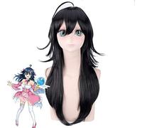 ¿Nunca hay una chica en línea? Tamaki Ako Dark Blue Long Cosplay Full Wig + Wig Cap PL-508