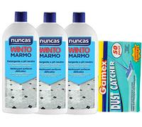 Nunca - Juego de 3 paquetes de detergente para limpieza de suelos, WINTO MARMO 1 litro + 50 paños electrostáticos atrapapolvos 22 x 29 cm.