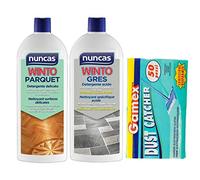 Nunca - Juego de detergente para limpieza de suelos, de Parqué, 1 litro - WINTO GRES 1 litro más 50 paños electrostáticos atrapapolvos 22 x 29 cm.