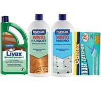 Nunca - Juego de detergente para limpieza de suelos - Livax cera espléndidos parquet 1 l - WINTO PARQUET 1 litro + 50 paños electrostáticos atrapapolvos 22 x 29 cm.