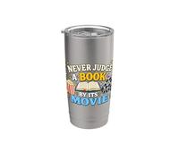 Nunca juzgues un libro Película Lectura Humor Vaso térmico de acero inoxidable de doble pared