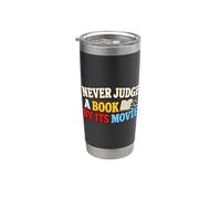 Nunca juzgues un libro Película Lectura Humor Vaso térmico de acero inoxidable de doble pared