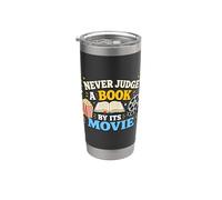 Nunca juzgues un libro Película Lectura Humor Vaso térmico de acero inoxidable de doble pared