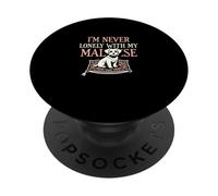 Nunca me Siento Solo con mi compañero Amante de los Perros Malteses PopSockets PopGrip Adhesivo