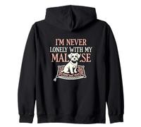 Nunca me Siento Solo con mi compañero Amante de los Perros Malteses Sudadera con Capucha