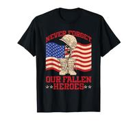 Nunca Olvides a Nuestros héroes caídos Divertido conmemorativo del Día de los Veteranos Camiseta