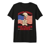 Nunca Olvides a Nuestros héroes caídos Divertido conmemorativo del Día de los Veteranos Camiseta Premium
