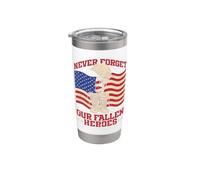 Nunca olvides a nuestros héroes caídos divertido conmemorativo del Día de los Veteranos Vaso térmico de acero inoxidable de doble pared