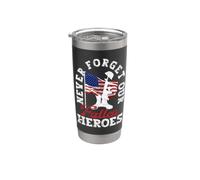 Nunca olvides a nuestros héroes caídos divertido conmemorativo del Día de los Veteranos Vaso térmico de acero inoxidable de doble pared