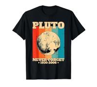 Nunca Olvides Plutón Retro Nerd Astronomía Ciencia Espacial Camiseta gráfica económica, Hombre, Negro, XL