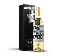 «Nunca retengas un pedo. Suben por la columna, se meten en el cerebro y de allí surgen las ideas de mierda» Mensaje en una Botella. Vino Blanco Premium Verdejo Joven. Etiqueta Blanca PERSONALIZABLE.