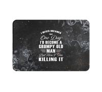 Nunca Soñé Que Me Convertiría En Un Viejo Gruñón Felpudos Entrada Absorbente Alfombra Baño Suave Alfombra Exterior para Interior Ducha Exterior 40X60Cm