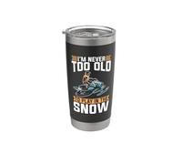 Nunca soy demasiado viejo Amantes de los deportes de invierno Carreras de motos de nieve Vaso térmico de acero inoxidable de doble pared