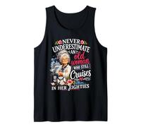 Nunca Subestimes a la anciana Que navega en Sus Ochenta años Camiseta sin Mangas
