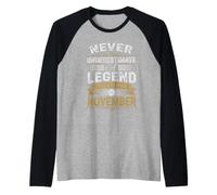 Nunca Subestimes A Legend Who nació en noviembre Camiseta Manga Raglan