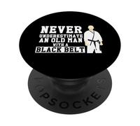 Nunca Subestimes a Old Man Black Belt Martial Arts PopSockets PopGrip Adhesivo