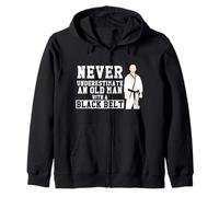 Nunca Subestimes a Old Man Black Belt Martial Arts Sudadera con Capucha
