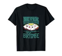 Nunca Subestimes a Old Man Bridge Player Four Ases Camiseta