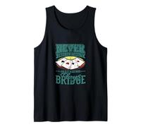 Nunca Subestimes a Old Man Bridge Player Four Ases Camiseta sin Mangas