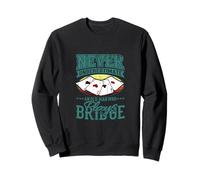 Nunca Subestimes a Old Man Bridge Player Four Ases Sudadera