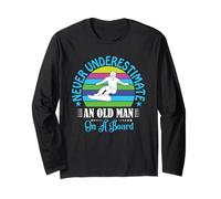 Nunca Subestimes a Old Man Snowboarder Manga Larga
