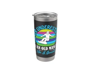 Nunca subestimes a Old Man Snowboarder Vaso térmico de acero inoxidable de doble pared