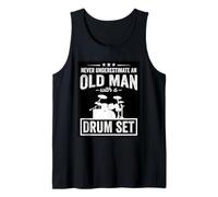 Nunca Subestimes a un Anciano con batería Camiseta sin Mangas