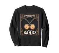 Nunca Subestimes a un Anciano con música Bluegrass Banjo Sudadera