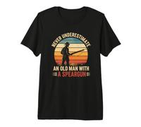 Nunca Subestimes a un Anciano con un Fusil Submarino Camiseta Premium