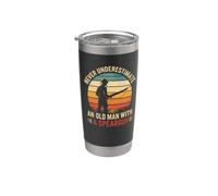 Nunca subestimes a un anciano con un fusil submarino Vaso térmico de acero inoxidable de doble pared