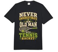 Nunca Subestimes a un Anciano con un Jugador de Raqueta de Tenis Comfort Colors Adult Heavyweight T-Shirt