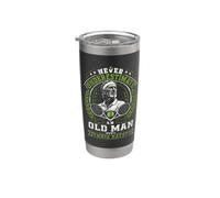 Nunca subestimes a un anciano con un jugador de raqueta de tenis Vaso térmico de acero inoxidable de doble pared