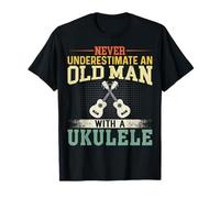 Nunca subestimes a un anciano con un ukelele Uke Men Gifts Camiseta