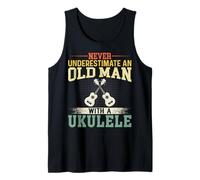 Nunca Subestimes a un Anciano con un Ukelele Uke Men Gifts Camiseta sin Mangas