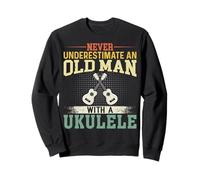 Nunca Subestimes a un Anciano con un Ukelele Uke Men Gifts Sudadera