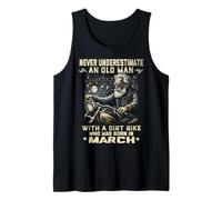 Nunca subestimes a un anciano con una moto de cross nacida en marzo Camiseta sin Mangas