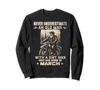 Nunca subestimes a un anciano con una moto de cross nacida en marzo Sudadera