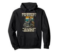 Nunca subestimes a un anciano con una moto de cross nacida en marzo Sudadera con Capucha