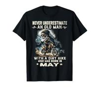 Nunca subestimes a un anciano con una moto de cross nacida en mayo Camiseta