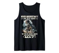 Nunca subestimes a un anciano con una moto de cross nacida en mayo Camiseta sin Mangas